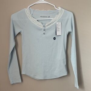 Abercrombie Kids Sky Blue Long Sleeve with Lace